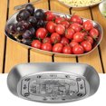 thumbnail image 4 of Fiudx Ofertas del día Bandeja de hojalata vintage para exteriores, para fruta, para acampar, para aperitivos, pasteles, para barbacoa, hojalata en relieve, 4 of 4