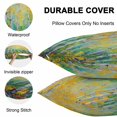 thumbnail image 6 of Outdoor Waterproof Pillow Covers Pack of 2, Summer Plant Country Oil Painting Birch Plant Decorative Throw Pillowcases Cushion Covers for Garden Patio Tent Sofa Couch, 18x18 inch, 6 of 8