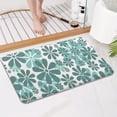thumbnail image 4 of Teal Daisy Flower Pattern Bathroom Rugs Mat,Non Slip Microfiber Bathroom Rug,Rubber Backing,Soft Bathroom Mats for Bathroom Floor,Tub and Shower,17x27in(43x68cm), 4 of 5