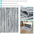 thumbnail image 4 of Sunnydaze Allusive Boundaries Modern Flat Weave Blue Abstract Stripes Indoor Area Rug, 5' x 7', 4 of 9