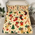 thumbnail image 2 of Manfei Kids Vintage Christmas Bed Sheets, Magical Xmas Socks King Sheets, Western Flower Plant Sheet Set, Lightweight Room Decor, 4 Pieces, 2 of 7
