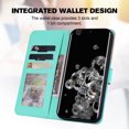 thumbnail image 4 of Cute Cartoon Wallet Phone Case for Samsung Galaxy S20 Ultra, with Card Holder Soft PU Leather Kickstand Cover for Men and Women Magnetic Shockproof Protective with Lanyard, Skyblue, 4 of 9