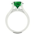 thumbnail image 4 of 3.39 ct Brilliant Round Cut Emerald 18K White Gold Solitaire with Accents Engagement Bridal Wedding Ring Band Set size 8, 4 of 7