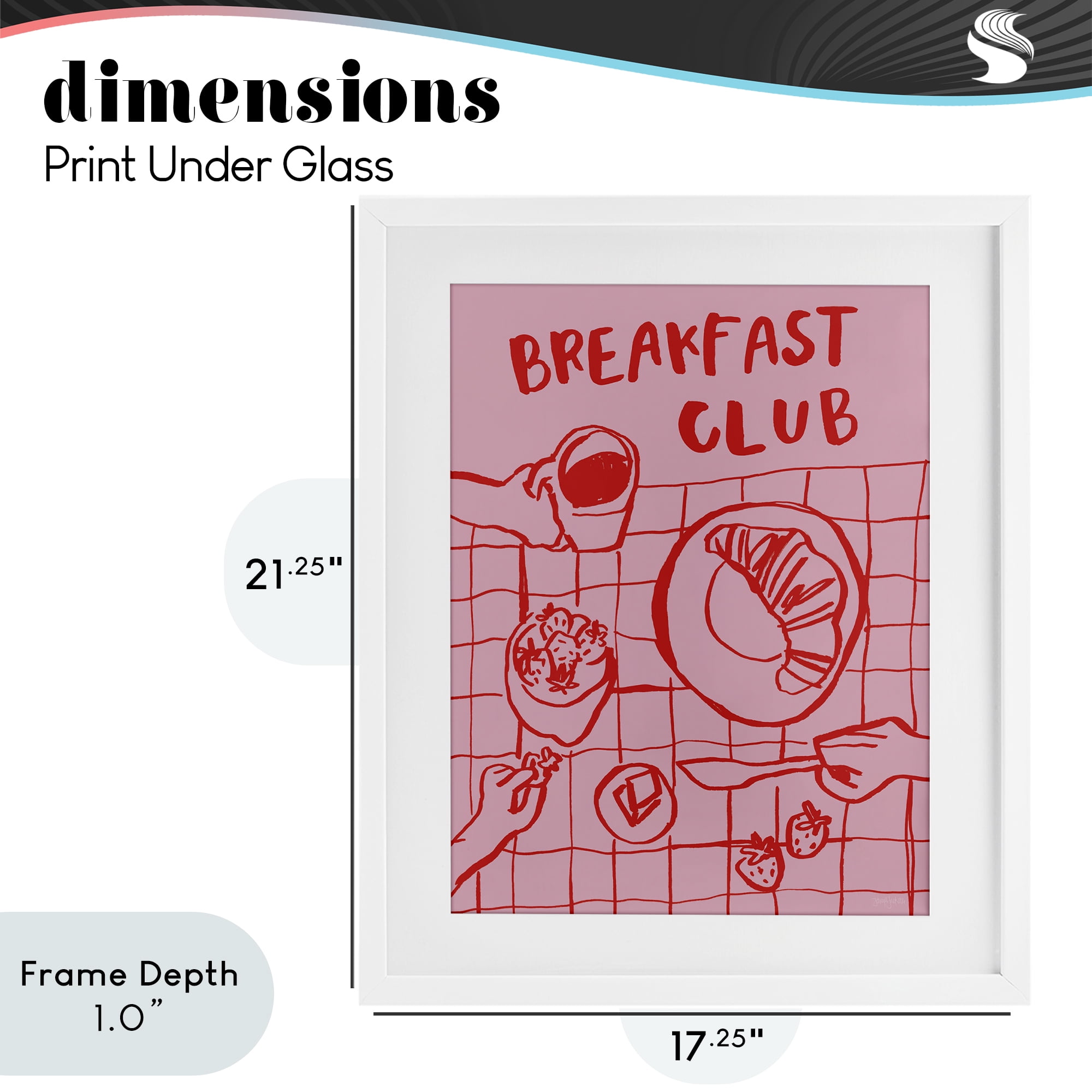 Stupell Industries Breakfast Club Doodles White Framed Print Under Glass, design by Jenaya Jackson