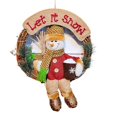 thumbnail image 1 of Bonito elemento de navidad para puerta de ratán de madera maciza, 8029 muñeco de nieve Feliz Sencillez, 1 of 5