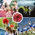 thumbnail image 6 of PET Cheerleading Pom Poms with Finger Holes for Sport Team Spirit Fun Dance Stage Events, Red Silver 4 Pack, 6 of 6