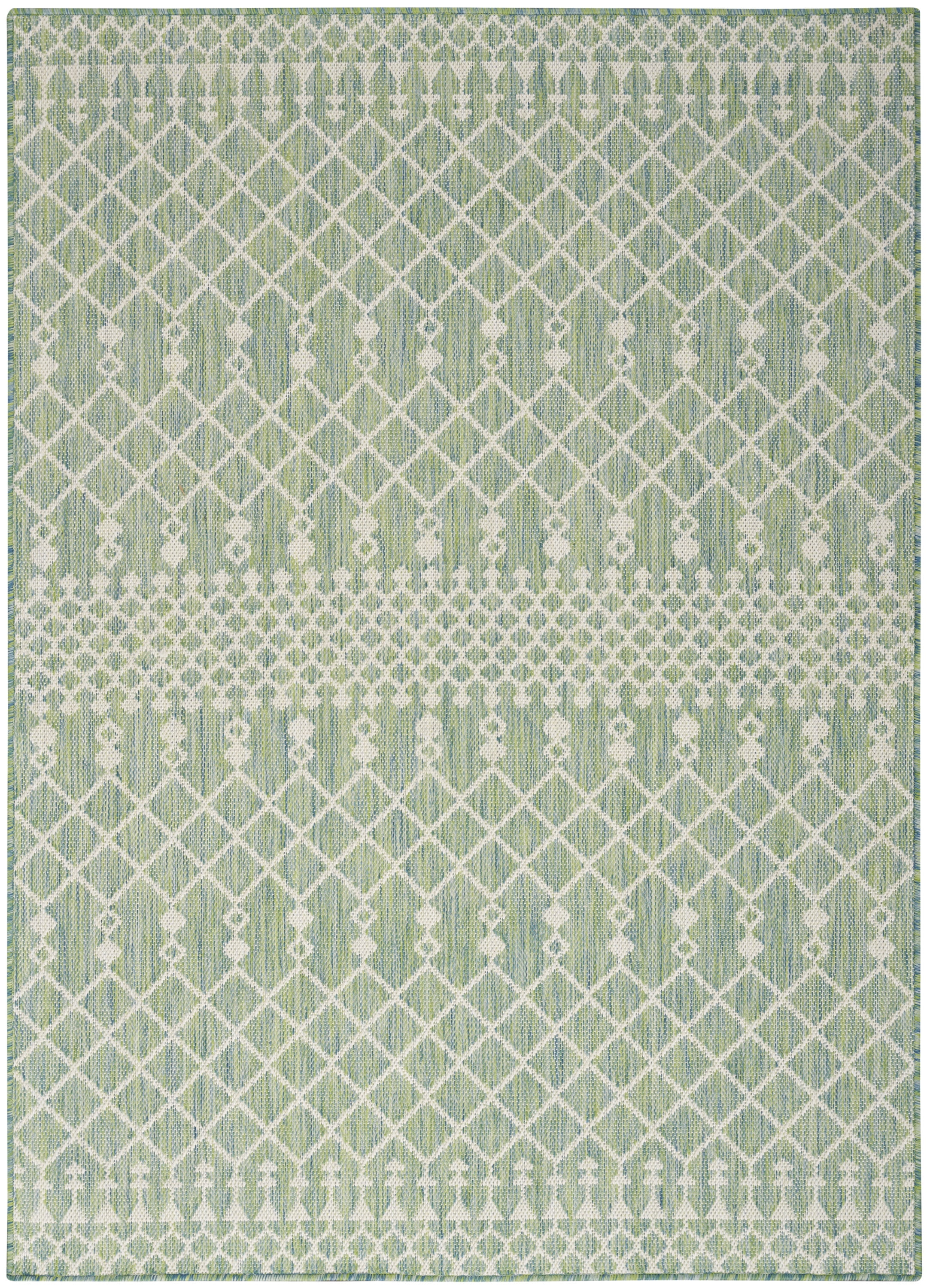 Nourison Positano Indoor/Outdoor Blue Green 5' x 7' Area Rug (5x7)