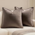 thumbnail image 1 of Chenchen Dark Coffee Velvet Throw Pillow Covers 24x24 Soft Decorative Solid Square Euro Sham Cushion Cases Pack of 2 Modern Luxury Home Decor for Couch, Sofa, Bedroom, 1 of 1