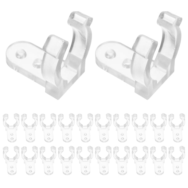 100 clips para luces LED de cuerda, soportes de montaje para luces de cuerda de PC con 200 tornillos (transparentes)