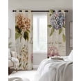 thumbnail image 3 of Spring Hydrangea Floral Blackout Curtains 84 Inches Long for Bedroom, Vintage Botanical Flowers Thermal Insulated Room Darkening Black Out Window Curtain Panels Grommet Drapes for Living Room, 3 of 8