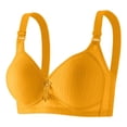 thumbnail image 4 of ALLLIST Women's Bras Solid Wirefree Yellow Bralette Cozy T Shirt Women Lingerie Size 36-44, 4 of 4