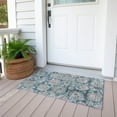 thumbnail image 6 of Addison Rugs Chantille Indoor/Outdoor Transitional Floral Teal Washable Rectangle Rug, 1'8" x 2'6", 6 of 6