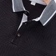thumbnail image 5 of Mens Summer Color Block Polo Shirt Contrast Collar T Shirt Summer Short Sleeve Top Black L, 5 of 9