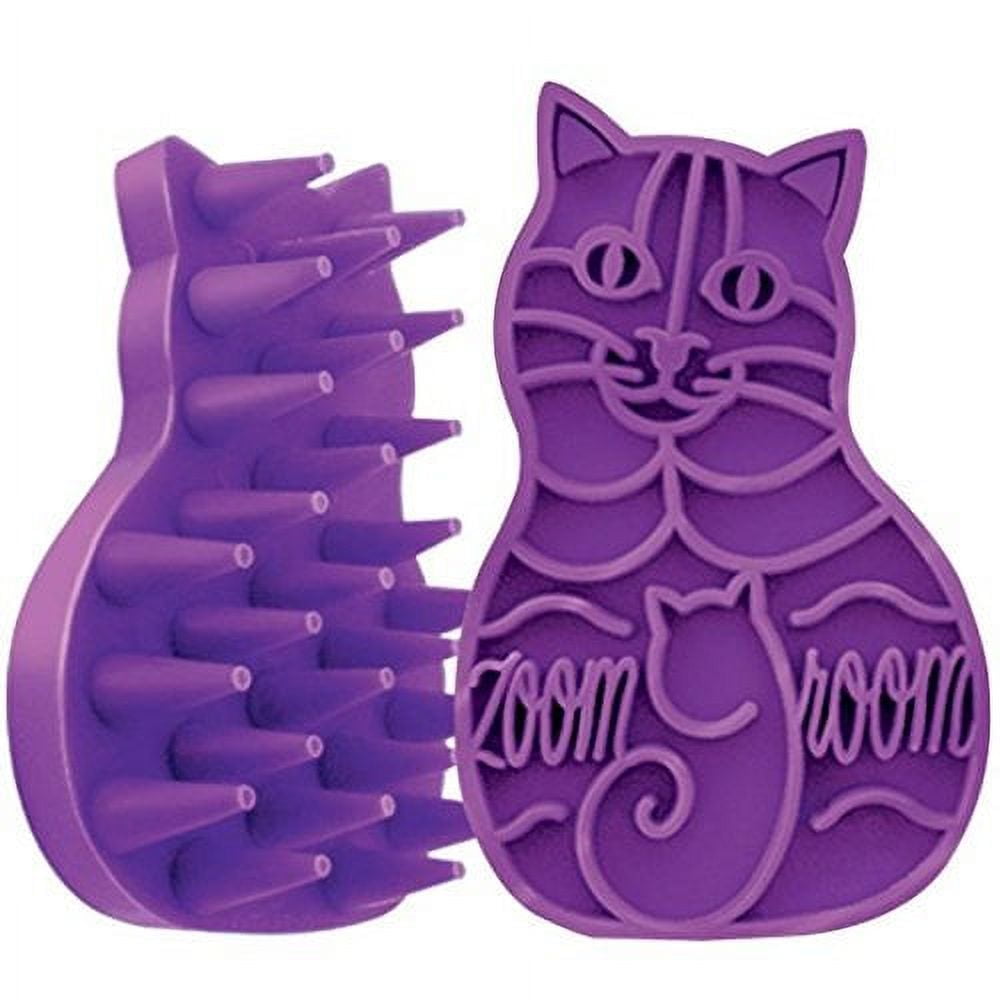 KONG ZoomGroom Ergonomic Design Bristle Brushes for Cat Purple 1