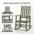 thumbnail image 3 of Ktaxon Outdoor Wood Rocking Chair with Footboard for Patio Garden Adults, Olive Green, 3 of 8