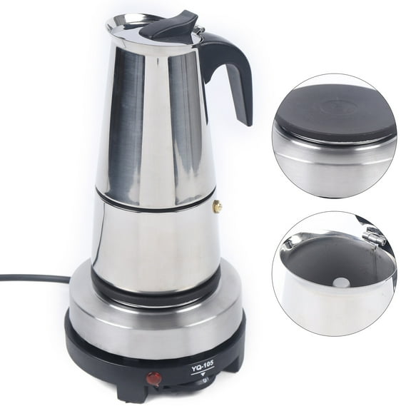 ChicHomey 500W Stainless Steel Espresso Maker with Electric Stove,5-Temp Settings, 300ml Espresso Machine, for Cafes, Stores, Offices