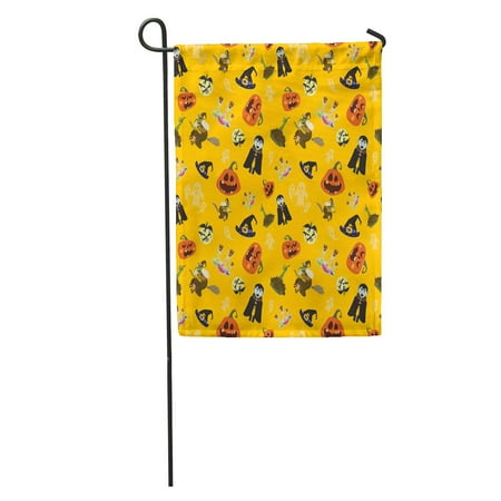 LADDKE Bat Halloween Party All Hallow Eve Repetitive Saints Holiday Garden Flag Decorative Flag House Banner 12x18 inch