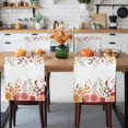 thumbnail image 3 of Fall Floral Chair Covers Set of 6 Rose Dahlia Chair Back Covers Stretch Removable Washable Slipcovers Protector for Dining Room Kitchen Party Decor, 3 of 5