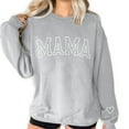 thumbnail image 6 of Penkiiy Mama Sweatshirts for Women Oversized Crewneck Sweatshirt Loose Fit Long Sleeve Pullover for Mother's Day XS Gray, 6 of 9