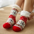 thumbnail image 5 of siminsem Printed Floor Socks for Women Christmas Thick Cotton Carpet Crew Socks Warm Cozy Novelty Holiday Stockings Soft Breathable Winter Socks Stocking Stuffers Gifts for Her, Red B,One Size, 5 of 6