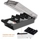 thumbnail image 5 of Portatarjetas de visita, caja de almacenamiento para tarjetas de visita con capacidad para 500 hojas con 4 paneles divisores y pestañas de índice AZ (gris) JFHHH pequeña, 5 of 5
