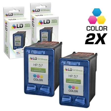 LD Remanufactured Replacement for 57 / C6657AN Color Cartridge 2-Pack for Color Copier 410  DeskJet 450  9670  F4185  OfficeJet 4110  5510  6105  PSC 1110  1355  2200  PhotoSmart 100  200  245