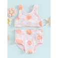thumbnail image 2 of JYYYBF Baby Girls Swimwear 2 Piece Swimsuits Cross/Floral Print Vest Shorts Bathing Suits, 2 of 8