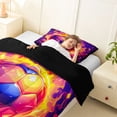 thumbnail image 4 of Erosebridal Soccer Gamer Twin Comforter Sets 3-Piece for Kids Boys,Teens Sport Theme Flame Bedding Set,Black Reversible,Breathable Home Decor, 4 of 6