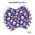 thumbnail image 2 of Placemats Set Of 4 / 6, Skull Mushroom Rainbow Space Placemats For Dining Table Indoor/Outdoors Heat Resistant Washable Placemats 18" X 12", 2 of 8