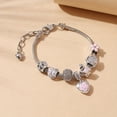 thumbnail image 4 of Rose Gold Swan Charm Bracelet with Rhinestone Accents - DIY Beaded Copper Bracelet for Women, 4 of 4