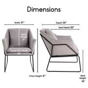 Elle Decor Odile Accent Chair in French Gray