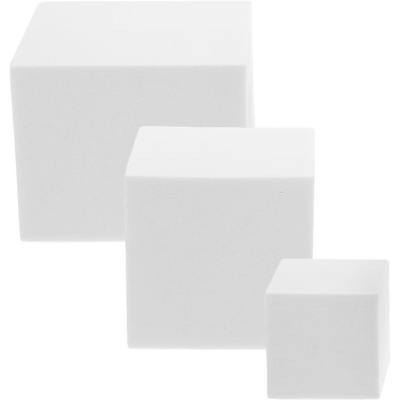 WEUVEB 3-Pack Foam Cubes Photography Props with Wooden Texture for Professional Photo Shoots and Studio Use