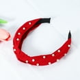 thumbnail image 6 of Unique Bargains 1 Pcs Satin Knotted Pearl Headband Hairband for Women 1.1 Inch red, 6 of 7