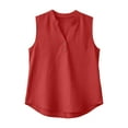 thumbnail image 4 of Women’s Cotton Linen Button Down Tank Tops Lightweight Breathable Summer Sleeveless Blouses, 4 of 6