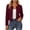 Wine, variant on DeHolifer Cropped Coats for Women Crewneck Solid Color Open Front Crewneck Casual Lightweight Coat White L