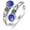 Lapis Lazuli, variant on Blue Sandstone Ring 925 Sterling Silver Vintage Pattern Ring with Double Blue Sandstone Christmas Birthday Anniversary Jewelry Gift for Wife Mom Grandma Daughter Sister Friend