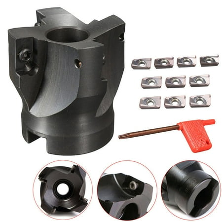 Face Mill Inserts - 4 Flute 400R-50mm-22 Face Right Angle End Mill Flat Cutter With 10pcs APMT1604 Carbide Inserts