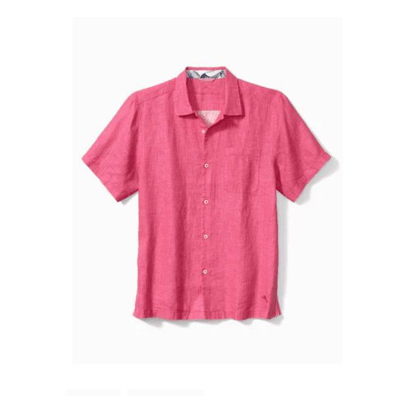 $99 Tommy Bahama Sea Glass Camp SS Shirt , Pink Lace , Size XL