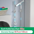 thumbnail image 5 of Broom Holder Wall Mount – 3 Pack No Drilling Self Adhesive Mop Grippers – Garage Storage Organizer – White, 5 of 7