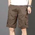 thumbnail image 2 of Mens Cargo Shorts Qiggri Men's Casual Pure Color Outdoors Pocket Beach Work Trouser Cargo Shorts Pant, 2 of 3