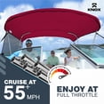 thumbnail image 2 of Knox B34-T34D-Z3 79-84 in. Universal 3 Bow Bimini Tops for Boats with Detachable Mesh Sidewalls, Burgundy, 2 of 6
