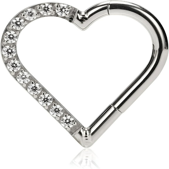 DESIGNICE Titanium Septum Piercing Jewelry Nose Rings Helix Hoop Body Jewelry, Heart Daith Piercing Titanium Cartilage Conch Hoop Earring 1.2*8
