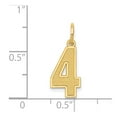 thumbnail image 3 of 14k Medium Satin Number 4 Charm in 14k Yellow Gold, 3 of 3