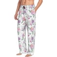 thumbnail image 3 of Kdxio Rose Flower B Print Men's Sleep Pajama Pant Lounge Pants with Pockets, 3 of 8