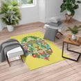 thumbnail image 1 of Zoo Turkish Area Rug, Colorful Animals Geometric Diamond Face Lions Mane Safari Wildlife Theme Image, Soft Carpet for Living Room Decor with Distressed Look, 6.6' X 9.6', Yellow Green, by Ambesonne, 1 of 4
