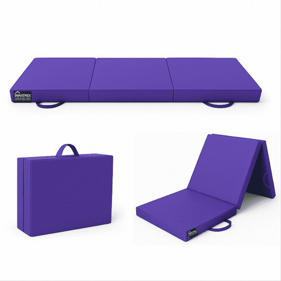 COLCHONETA INDIVIDUAL PLEGABLE PORTATIL 60 CM X 190 CM COLOR MORADO INMATMEX