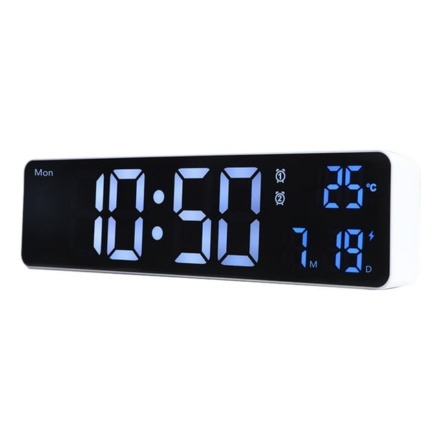 Alarm Clocks for Bedroomsdigital Clock Digital Clock Large Display Led Digital Alarm Clock for Living Room Rechargeable Snooze Date Temp Display Digital Wall Clock for Bedroom