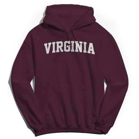 Virginia Graphic Maroon Men s Cotton Pullover Hoodie