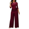 thumbnail image 2 of Women's Lace Sleeveless Drawstring Jumpsuit - Zipper Waist, Polyester, Casual Summer Romper, Multiple Colors/Styles, 2 of 7