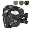 thumbnail image 2 of Cycling Colored Goggle Motorcycle Skull Skeleton Mask Windproof Full Face Mask Paintball Game Tactical Protection Helmet Mask (Khaki 2), 2 of 7